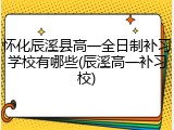 怀化辰溪县高一全日制补习学校有哪些(辰溪高一补习校)