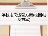 学校电商运营方案(校园电商方案)