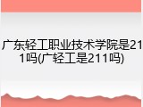 广东轻工职业技术学院是211吗(广轻工是211吗)
