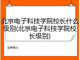 北京电子科技学院校长什么级别(北京电子科技学院校长级别)