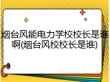 烟台风能电力学校校长是谁啊(烟台风校校长是谁)