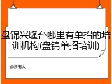 盘锦兴隆台哪里有单招的培训机构(盘锦单招培训)
