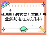 潍坊电力技校是几本电力专业(潍坊电力技校几本)