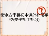 衡水安平县初中课外补习学校(安平初中补习)
