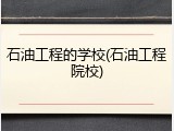 石油工程的学校(石油工程院校)