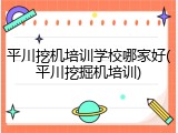 平川挖机培训学校哪家好(平川挖掘机培训)