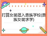 打算女装混入贵族学校(贵族女装求学)