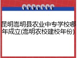 昆明嵩明县农业中专学校哪年成立(嵩明农校建校年份)