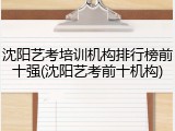 沈阳艺考培训机构排行榜前十强(沈阳艺考前十机构)