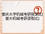 重庆大学机械考研报录比(重大机械考研录取比)