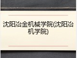 沈阳冶金机械学院(沈阳冶机学院)