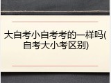 大自考小自考考的一样吗(自考大小考区别)