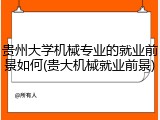 贵州大学机械专业的就业前景如何(贵大机械就业前景)