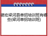 德宏梁河县单招培训班有哪些(梁河单招培训班)