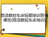 商洛数控车床短期培训班有哪些(商洛数控车床培训)