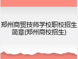 郑州商贸技师学校职校招生简章(郑州商校招生)