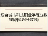烟台城市科技职业学院分数线(烟科院分数线)