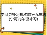 宁河县补习机构辅导九年级(宁河九年级补习)