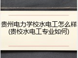 贵州电力学校水电工怎么样(贵校水电工专业如何)