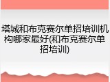 塔城和布克赛尔单招培训机构哪家最好(和布克赛尔单招培训)