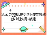 乡城县挖机培训机构有哪些(乡城挖机培训)