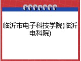 临沂市电子科技学院(临沂电科院)