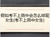 假如考不上高中会怎么样呢女生(考不上高中女生)