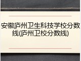 安徽庐州卫生科技学校分数线(庐州卫校分数线)