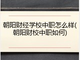 朝阳财经学校中职怎么样(朝阳财校中职如何)