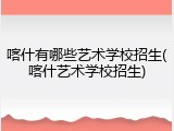 喀什有哪些艺术学校招生(喀什艺术学校招生)