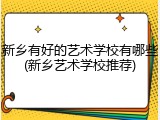 新乡有好的艺术学校有哪些(新乡艺术学校推荐)