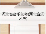 河北省音乐艺考(河北音乐艺考)