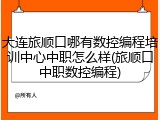 大连旅顺口哪有数控编程培训中心中职怎么样(旅顺口中职数控编程)
