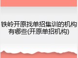 铁岭开原找单招集训的机构有哪些(开原单招机构)