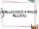 双鸭山好点的艺术学校(双鸭山艺校)