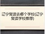 辽宁复读去哪个学校(辽宁复读学校推荐)