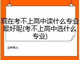 现在考不上高中读什么专业最好呢(考不上高中选什么专业)