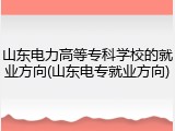山东电力高等专科学校的就业方向(山东电专就业方向)
