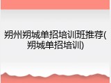 朔州朔城单招培训班推荐(朔城单招培训)