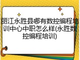丽江永胜县哪有数控编程培训中心中职怎么样(永胜数控编程培训)