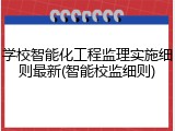 学校智能化工程监理实施细则最新(智能校监细则)