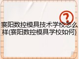 襄阳数控模具技术学校怎么样(襄阳数控模具学校如何)