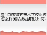 厦门翔安数控技术学校职校怎么样(翔安数控职校如何)