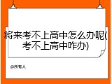 将来考不上高中怎么办呢(考不上高中咋办)