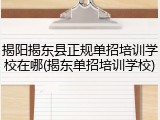 揭阳揭东县正规单招培训学校在哪(揭东单招培训学校)