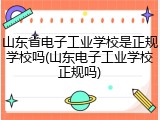山东省电子工业学校是正规学校吗(山东电子工业学校正规吗)