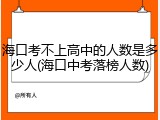 海口考不上高中的人数是多少人(海口中考落榜人数)