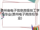 贵州省电子信息高级技工学校毕业(贵州电子高技校毕业)