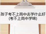 孩子考不上高中去学什么好(考不上高中学啥)