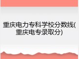 重庆电力专科学校分数线(重庆电专录取分)